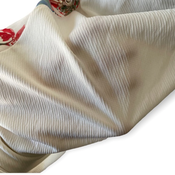 ZARA White Asymmetrical Floral Slip Dress Halter Triangle Medium - Picture 9 of 14